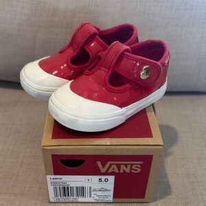 Vans Kids Red Sneakers with White Soles